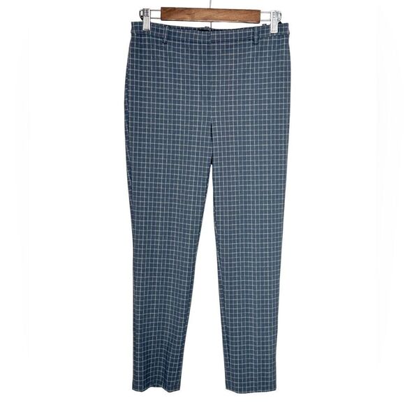 Theory CL Slim Cropped Pant in Printed Performance Knit Gray Multi Size 4 - Picture 5 of 12